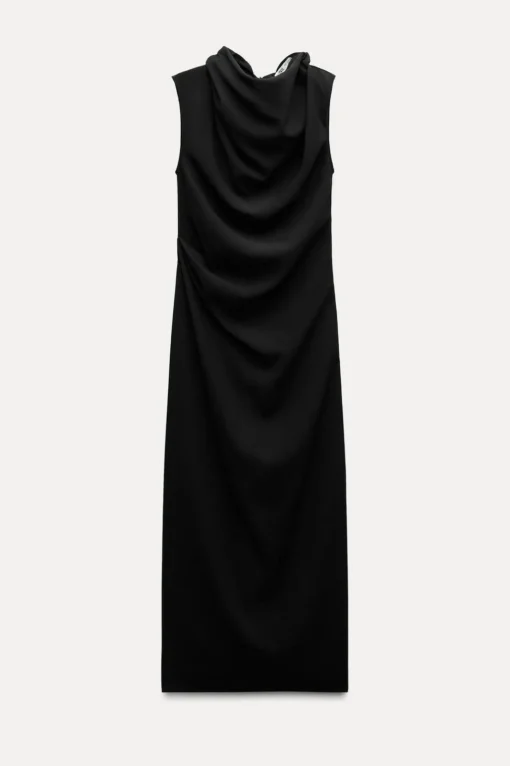 VESTIDO MIDI DRAPEADO ZW COLLECTION