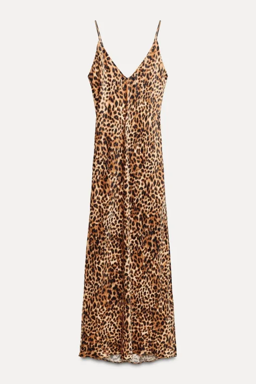 VESTIDO MIDI ESTAMPADO ANIMAL ZW COLLECTION