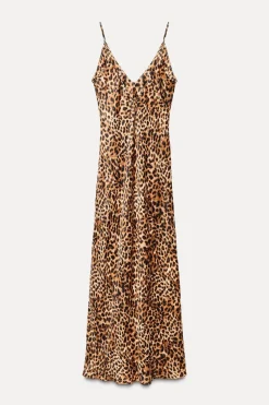 VESTIDO MIDI ESTAMPADO ANIMAL ZW COLLECTION