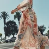 VESTIDO MIDI ESTAMPADO FLORAL CINTURÓN