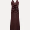 VESTIDO MIDI FLORES RELIEVE