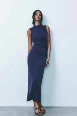 VESTIDO MIDI FRUNCES