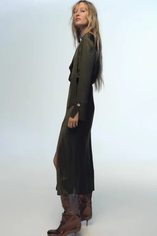 VESTIDO MIDI JACQUARD