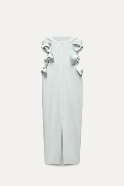 VESTIDO MIDI LAZOS SATINADOS