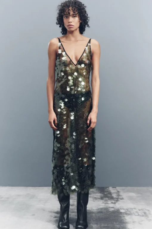 VESTIDO MIDI LENTEJUELAS