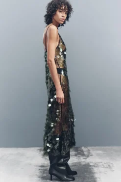VESTIDO MIDI LENTEJUELAS