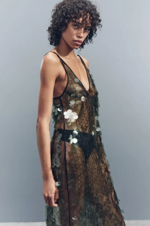 VESTIDO MIDI LENTEJUELAS