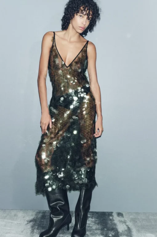 VESTIDO MIDI LENTEJUELAS
