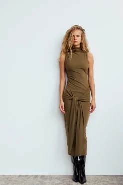 VESTIDO MIDI NUDO LAZADA