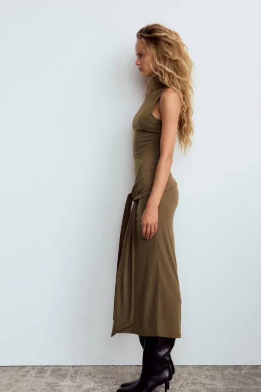 VESTIDO MIDI NUDO LAZADA