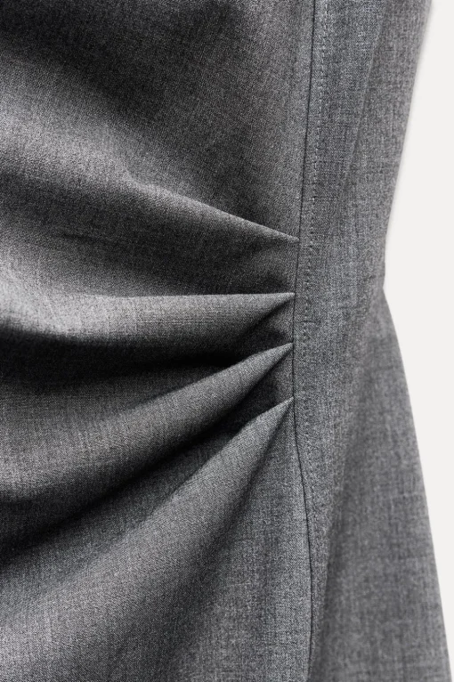 VESTIDO MIDI PLIEGUES CINTURA