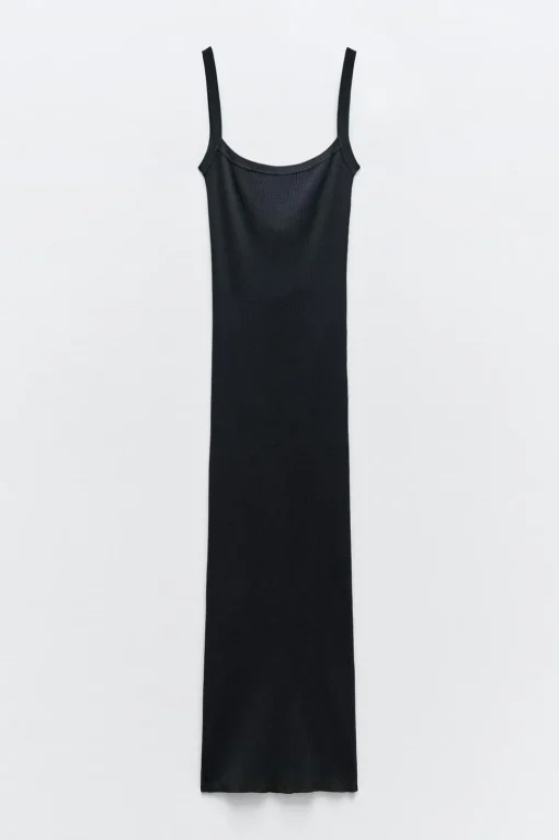 VESTIDO MIDI PUNTO ESPALDA DESCUBIERTA