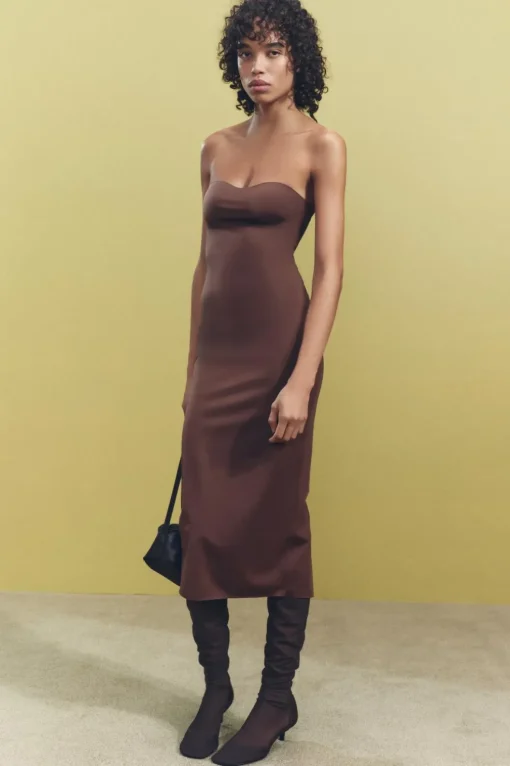 VESTIDO MIDI SATINADO ABERTURA