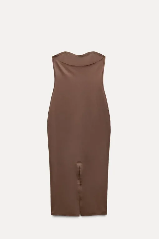 VESTIDO MIDI SATINADO ABERTURA