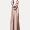 VESTIDO MIDI SATINADO ESPALDA DESCUBIERTA