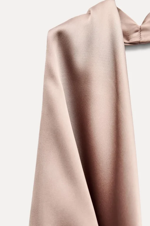 VESTIDO MIDI SATINADO ESPALDA DESCUBIERTA