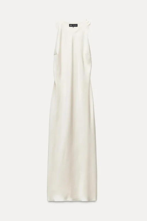 VESTIDO MIDI SATINADO ESPALDA DESCUBIERTA