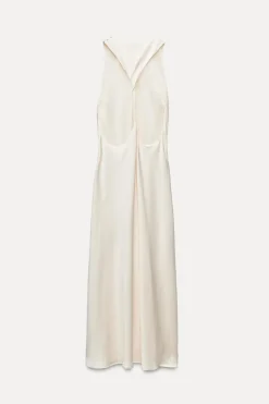 VESTIDO MIDI SATINADO ESPALDA DESCUBIERTA