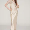 VESTIDO MIDI SATINADO FLOR
