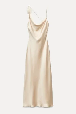 VESTIDO MIDI SATINADO FLOR