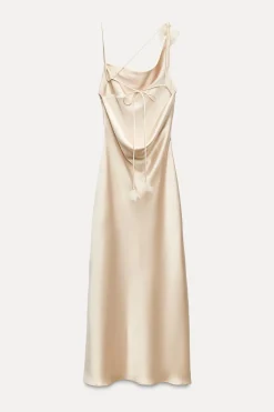 VESTIDO MIDI SATINADO FLOR