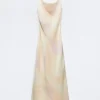 VESTIDO MIDI SATINADO FOIL