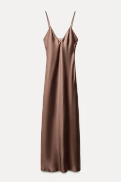 VESTIDO MIDI SATINADO LENCERO