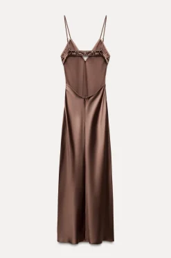 VESTIDO MIDI SATINADO LENCERO