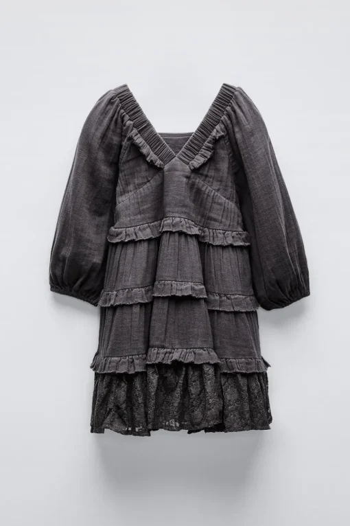 VESTIDO PANELES ENCAJE