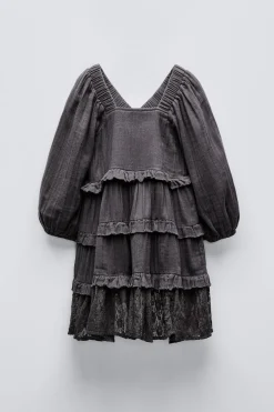 VESTIDO PANELES ENCAJE