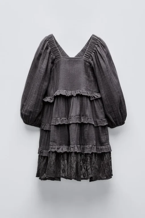 VESTIDO PANELES ENCAJE