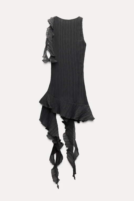 VESTIDO PLISADO VOLANTES