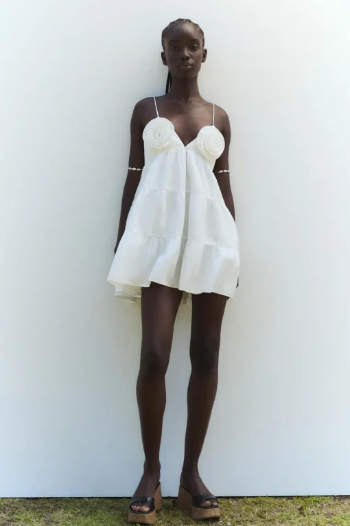 VESTIDO POPELÍN FLORES RELIEVE