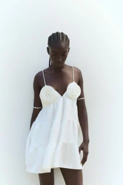 VESTIDO POPELÍN FLORES RELIEVE