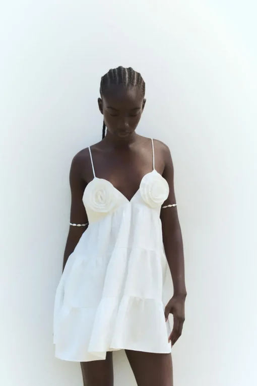 VESTIDO POPELÍN FLORES RELIEVE