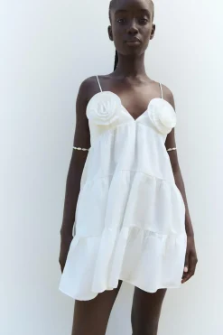 VESTIDO POPELÍN FLORES RELIEVE