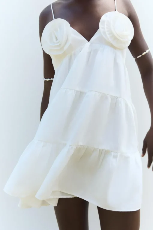 VESTIDO POPELÍN FLORES RELIEVE
