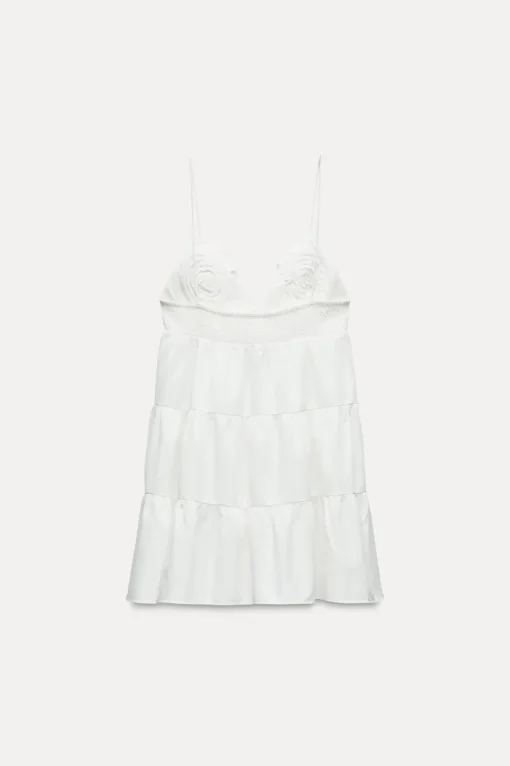 VESTIDO POPELÍN FLORES RELIEVE