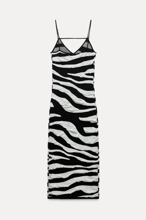 VESTIDO PUNTO EFECTO ARRUGADO