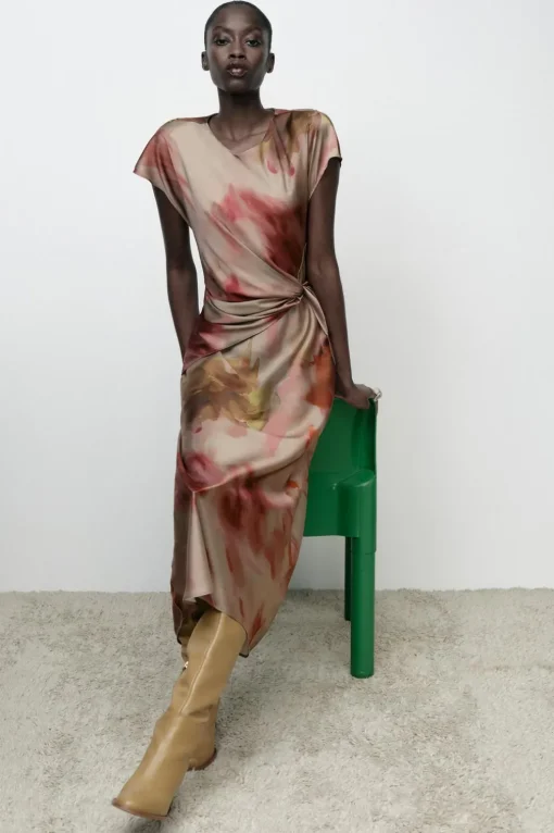 VESTIDO SATINADO ESTAMPADO TIE DYE