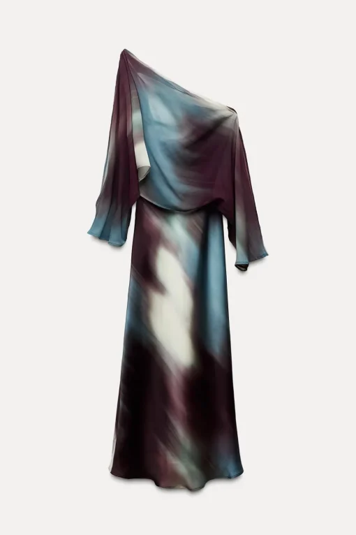 VESTIDO SATINADO ESTAMPADO CAPA