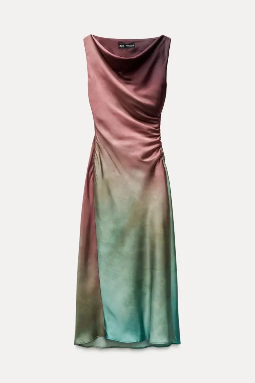 VESTIDO SATINADO MIDI TIE DYE