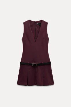 VESTIDO TABLAS CINTURÓN