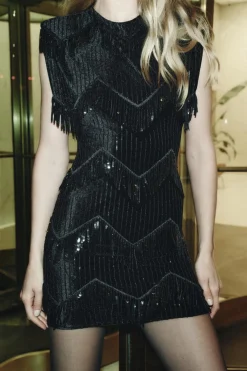 VESTIDO TERCIOPELO FLECOS LENTEJUELAS