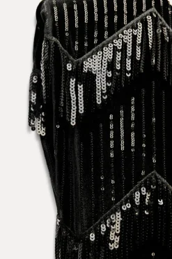 VESTIDO TERCIOPELO FLECOS LENTEJUELAS
