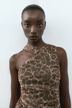 VESTIDO TUL ESTAMPADO ANIMAL