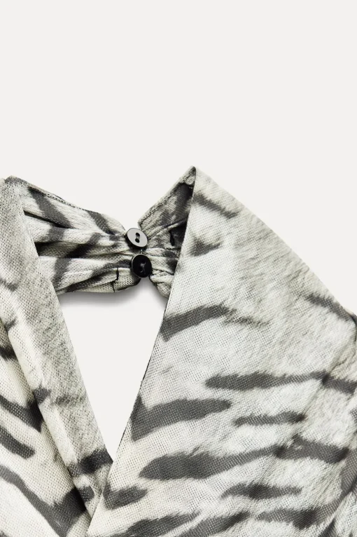 VESTIDO TUL ESTAMPADO ANIMAL