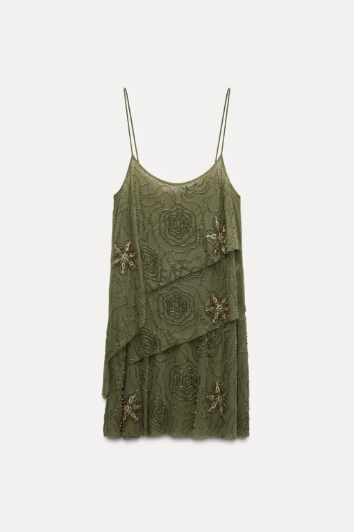VESTIDO TUL VOLANTES ABALORIOS