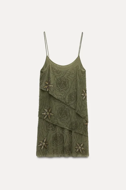VESTIDO TUL VOLANTES ABALORIOS