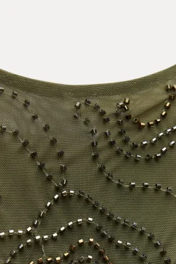VESTIDO TUL VOLANTES ABALORIOS